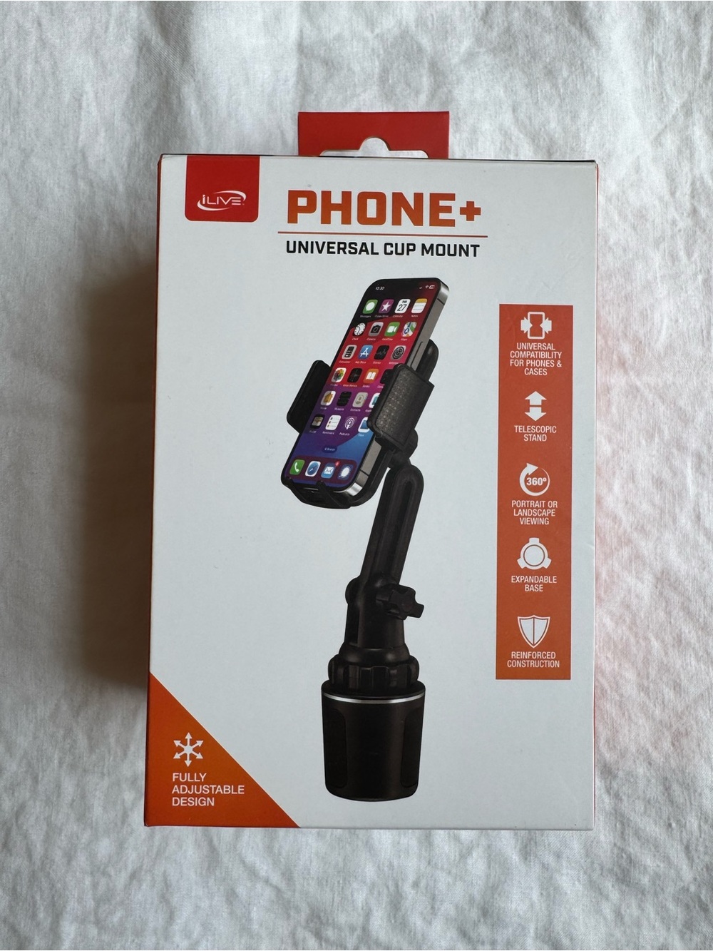 iLive Phone+ Universal Cup Holder Phone Mount - NIB